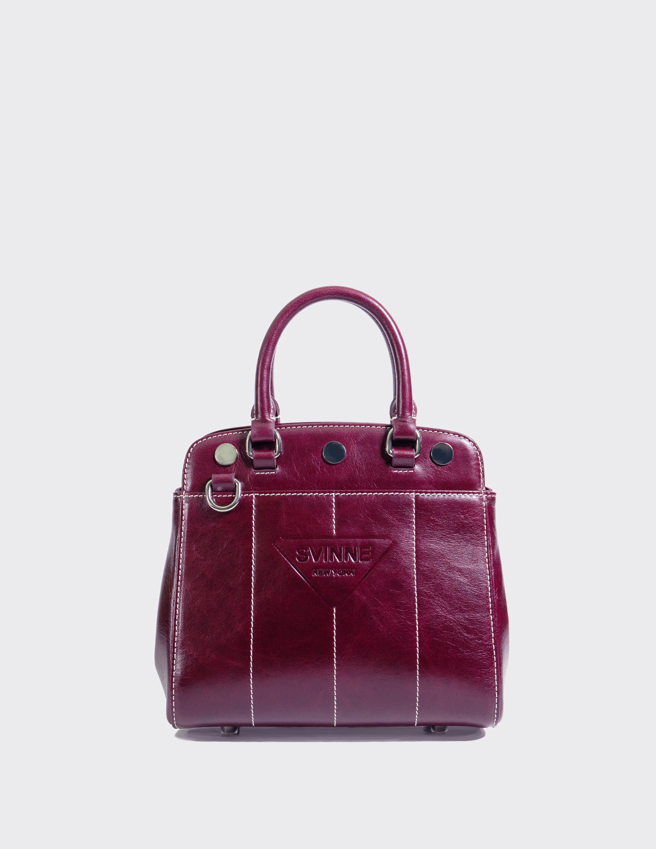 Leather Small October Bag in Cassis