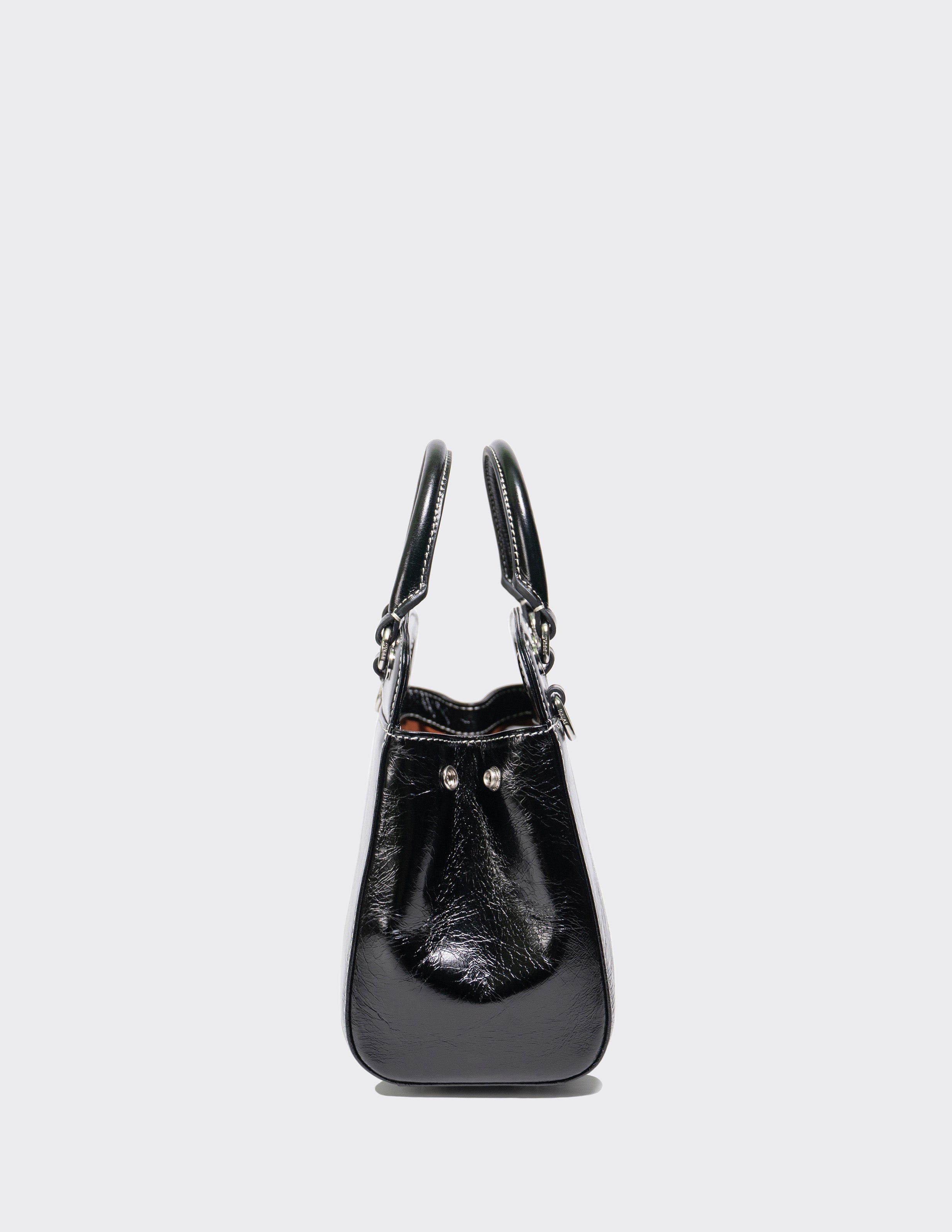 Leather Small October Bag in Black