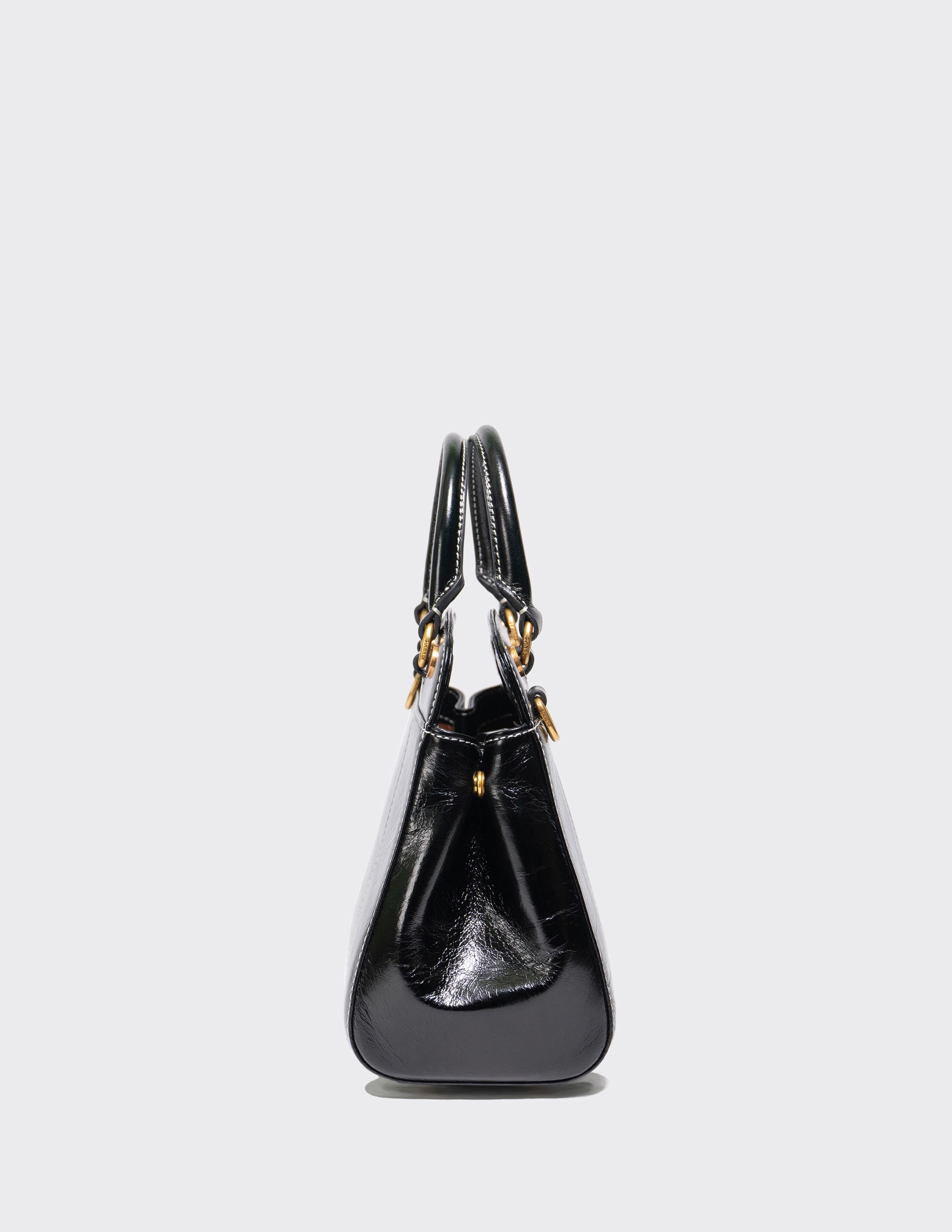 Leather Small October Bag in Black(Gold-Tone)