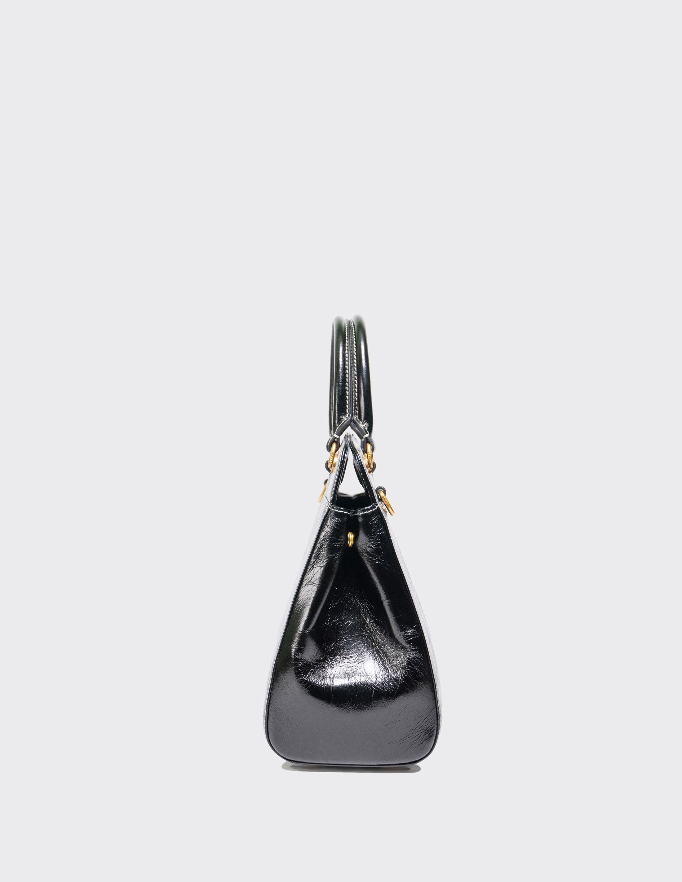 Leather Medium October Bag in Black(Gold-Tone)